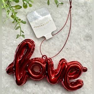 New Target Wondershop LOVE Shiny Red Acrylic Valentine’s Day Ornament - 4.25”
